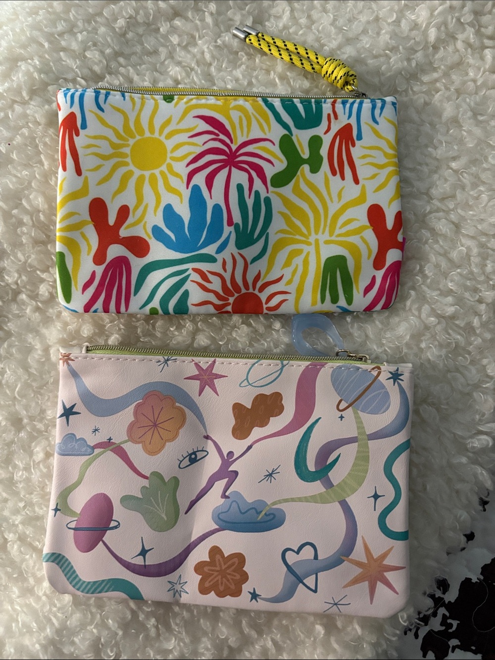 ipsy Colorful Sun & Pastel Space Print Cosmetic Bag Set